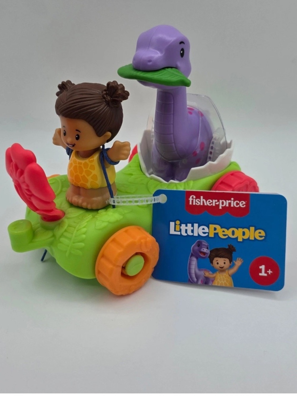 Fisher-Price Little People Dino cave girl egg parade Ride-On Pull Toy new HTF